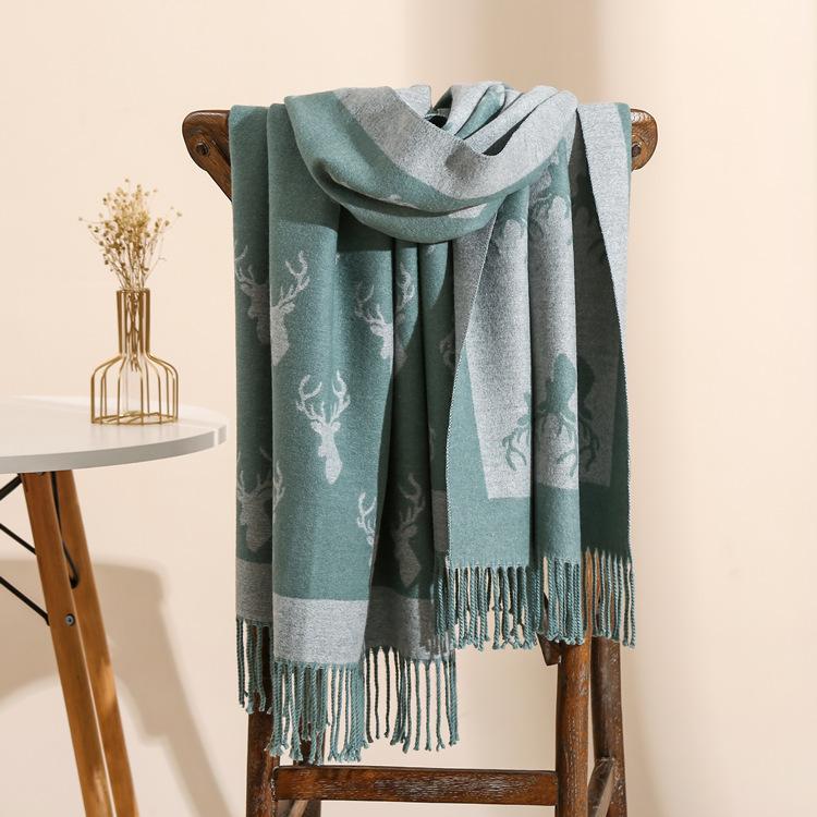 2024 Autumn And Winter New Thickened And Extended Cashmere Scarf Versatile Women'S Warm Neck Protection Scarf Double Sided Scarf Shawl