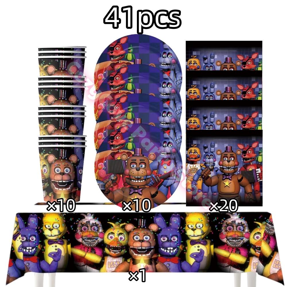 Neltoned Birthday Party Decoration Cups Plates Cake Topper Balloons For Kids Party Favors Freddyed Bear Gifts By Fnafs