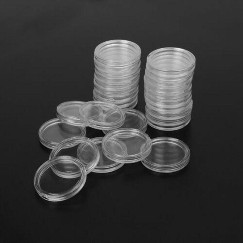 Clear Coin Holders Reusable 20pcs Protect Set Display 5.1cm Handle rim