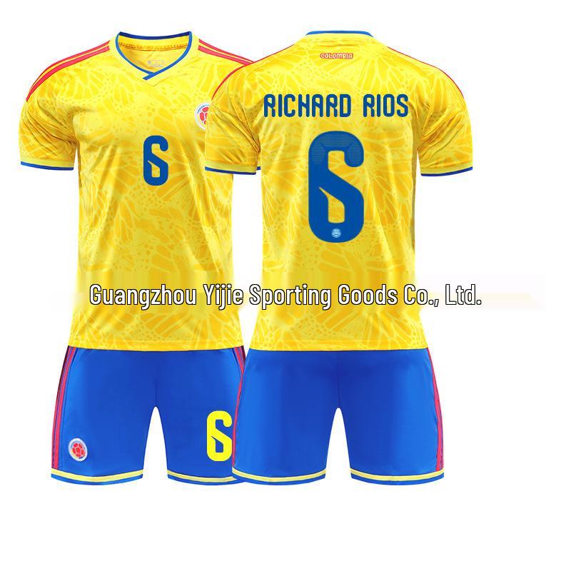 Colombia 2026 World Cup Home Kit: James #10, Diaz #7, Rios #6 Jerseys