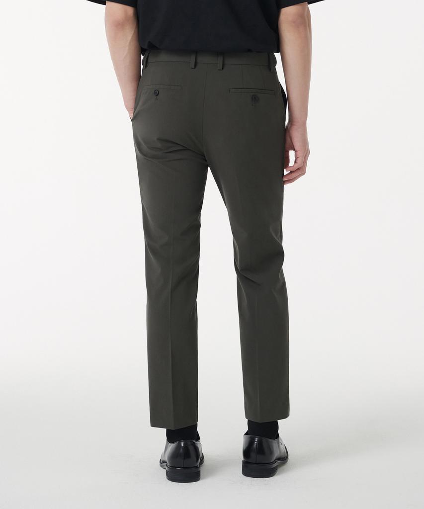 Musinsa Standard [Cooltandard] Tapered Hidden Banding Crop Slacks [Dusty Khaki]