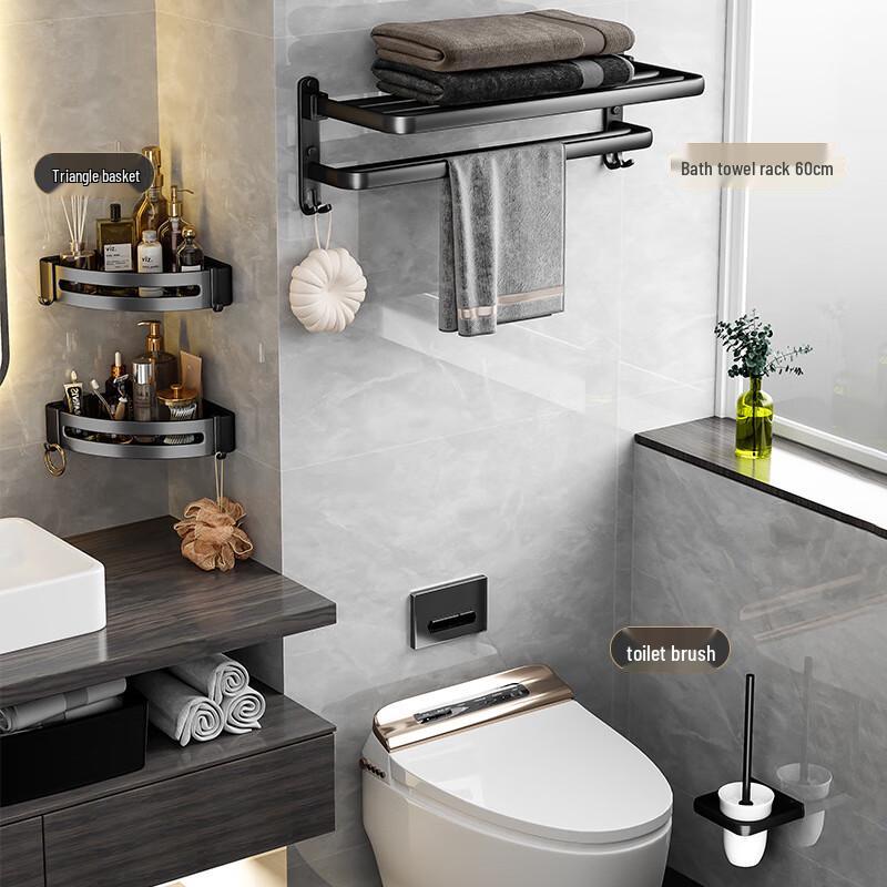 

REO&HOMME Space Aluminum 3-Piece Bathroom Storage Set