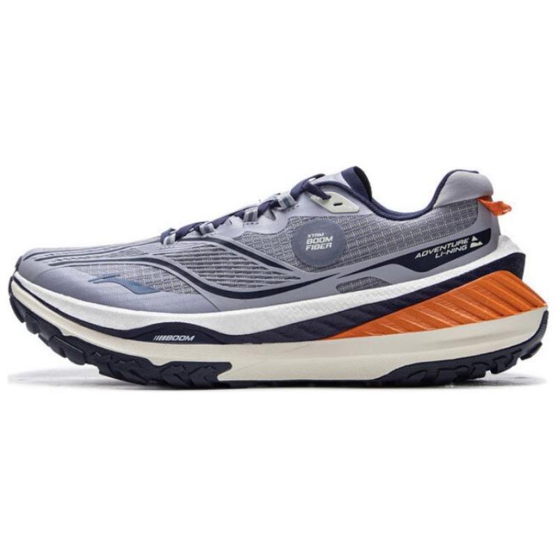 Li-Ning Dilu V2 Boom Fiber Grip Anti-Slip Support Cushioning Wear-Resistant Low-Top Trail Running Shoes Men Pigeon Grey ARNV001-3 40