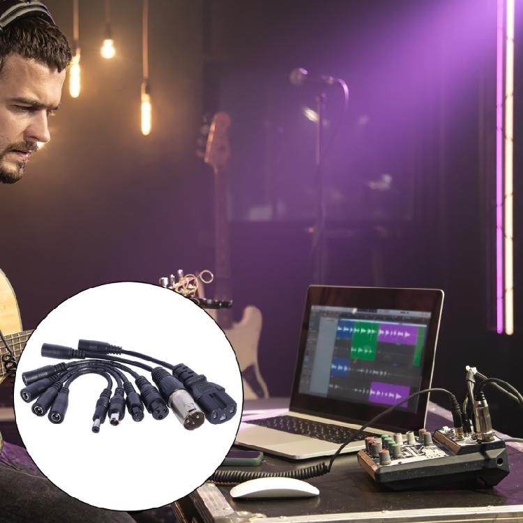 Tragbares 5,5x2,1mm Buchse auf 8,0x1,6mm/5,5x2,5mm Stecker/C13/M16/3-Pin Adapterkabel für Solar- und LED-Anwendungen 15cm