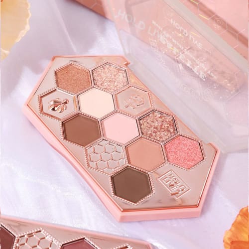 GECOMO Eyeshadow Cute Honeycomb Makeup Palette Eyeshadow Eyeshadow Palette Misty Brown Eyeshadow Waterproof Sweatproof Eye Shadow 10.8g (603# Misty Br