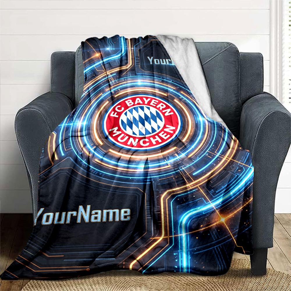 Bayern Munich Personalized Name Blanket Gift Personalized Blanket Durable Comfort Perfect for Couch Chair Sofa Livingroom Ideal for All Seasons