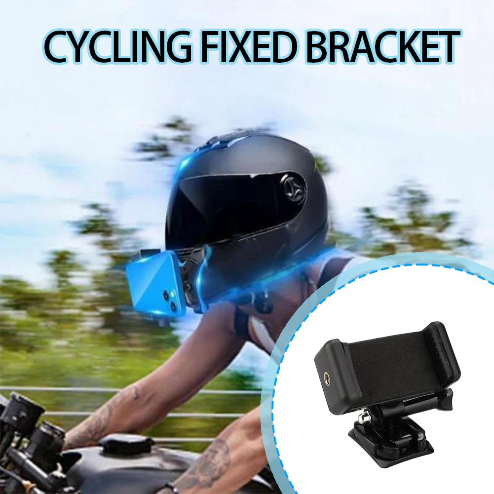 Motorcycle Helmet Chin Strap Mount Base with Phone Clip, Helmet Phone Holder Mount for iPhone 16 Pro Max/15/14, All Smartphones