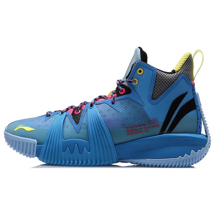 

Li Ning Badfive 1 Basketball Shoes Men s Mid top Xinjiang Blue ABFQ015-1 43
