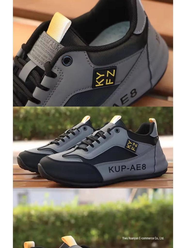 Brand 2025 Men's Waterproof Leather Sneakers - Versatile Casual Travel Shoes for Spring and Autumn