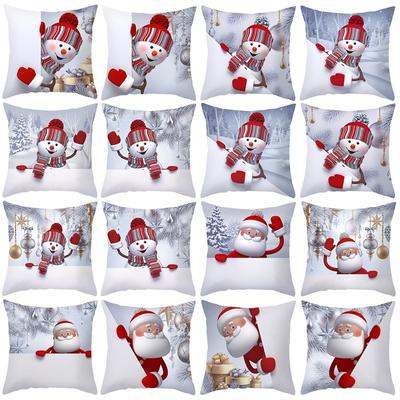 Snowman Christmas Cushion Cover Merry Christmas Decorations For Home Cristmas Sofa Decor Navidad Xmas Gifts New Year