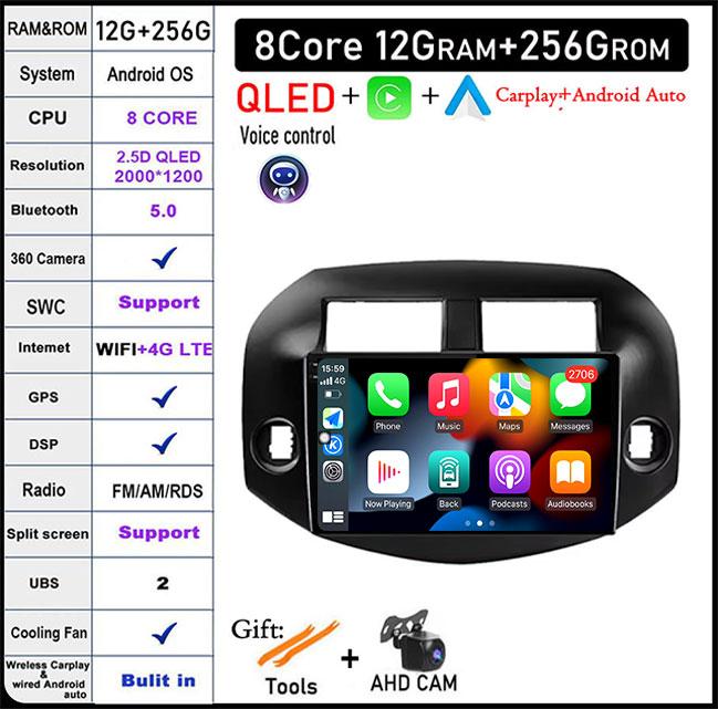 10 Inch IPS/QLED For Toyota RAV4 RAV 4 2005 - 2013 Car Radio Multimedia Video Player Auto Audio Stereo GPS Carplay