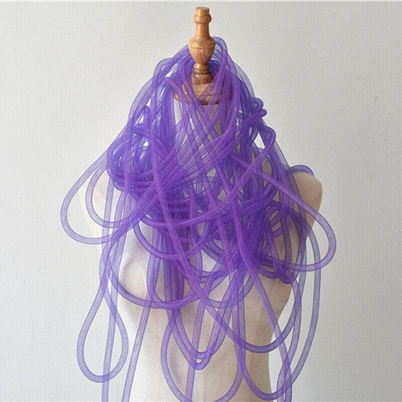 10mm Tube en Crin de Cheval Tube Crinoline Tissu Filet Crin Garniture pour Accessoires de Cheveux DIY Maille Tissée Flexible Élastique