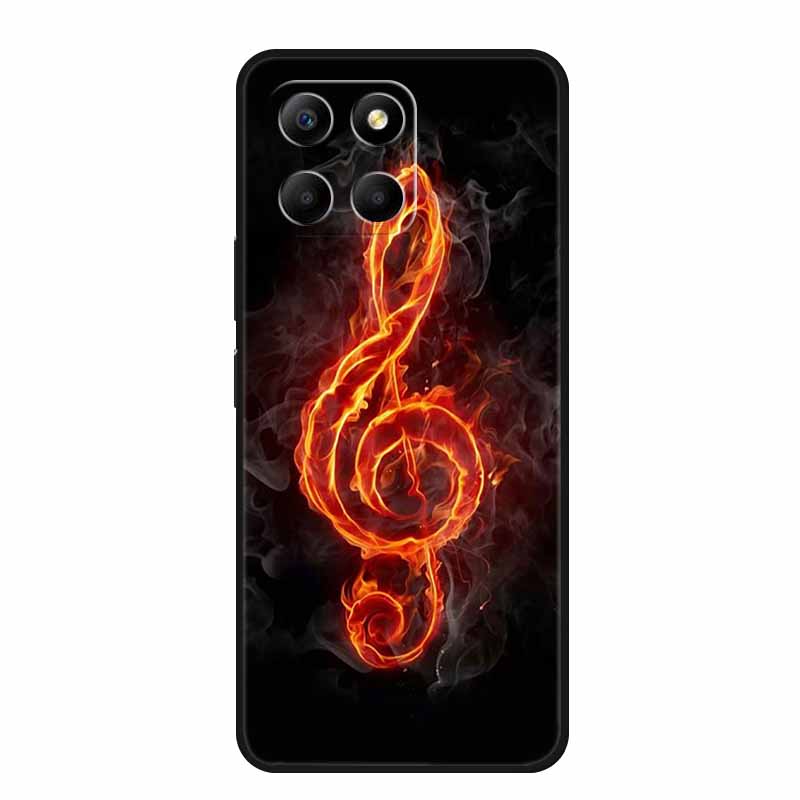 Etui For Honor X6a Zwierzęta TPU Silikon Miękki Tylny Pokrowiec na Telefon dla Huawei Honor X6a HonorX6A 2023 Ochronny Wilk Czarny Fajny Capa