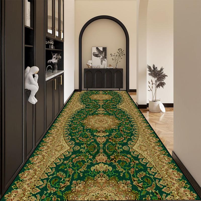Persian Retro Long Runners Carpet Light Luxury Decoration Home Doorway Corridor Rugs Custom Stair Hall Passageway Non-slip Mat