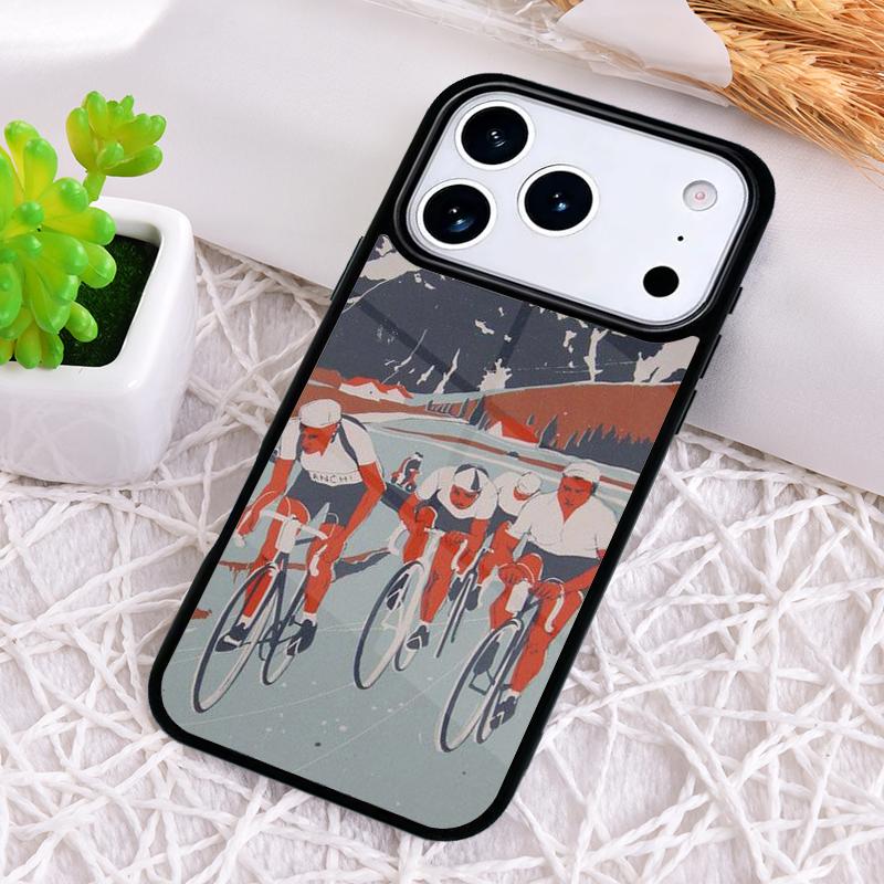 Cycling Heartbeat Bike Phone Case for iPhone 17 Air 16 15 11 12 14 13 Pro Max Shockproof Cover