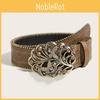 Edgy Leather Punk Belt With Butterfly Design And Rhinestone Decor Casual For