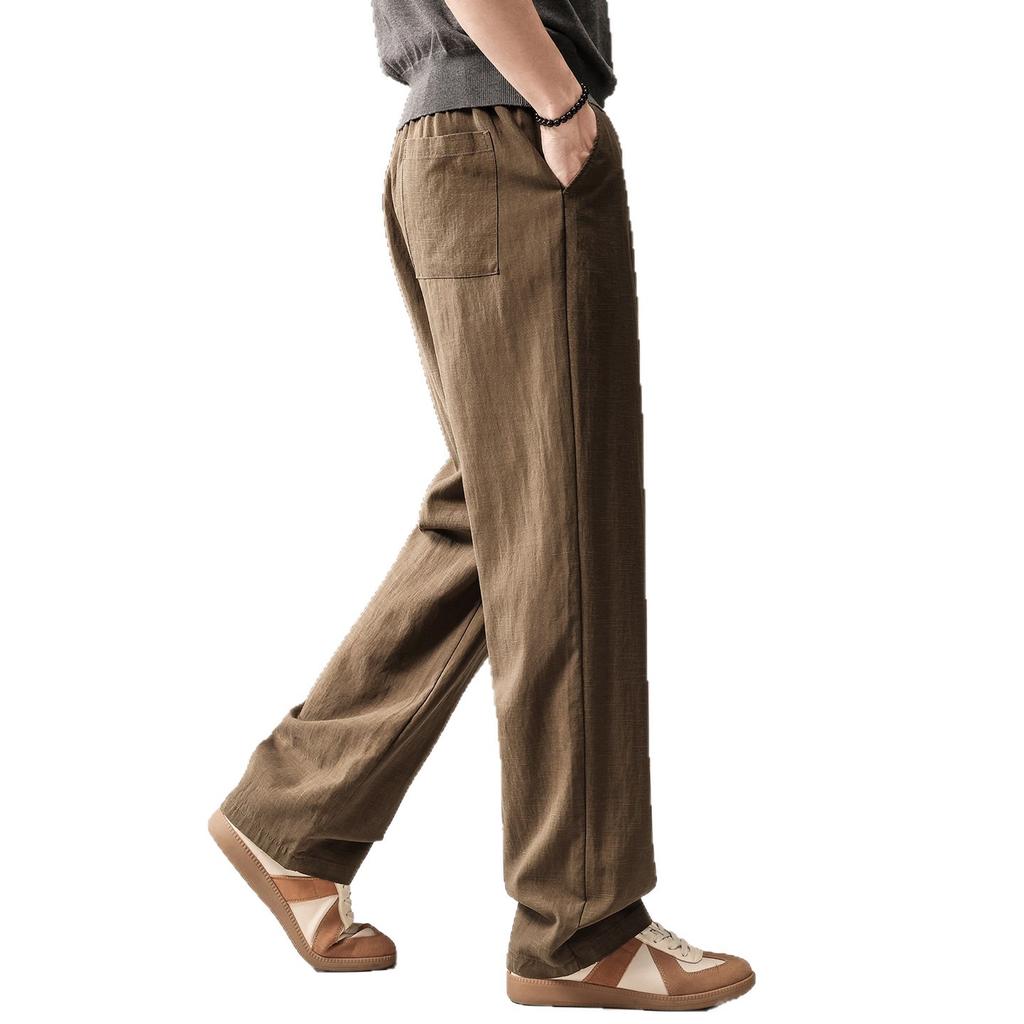 High-end American Old Money Style Light Luxury Tencel Breathable Drape Casual Pants Men's Summer Thin Loose Straight Pants
