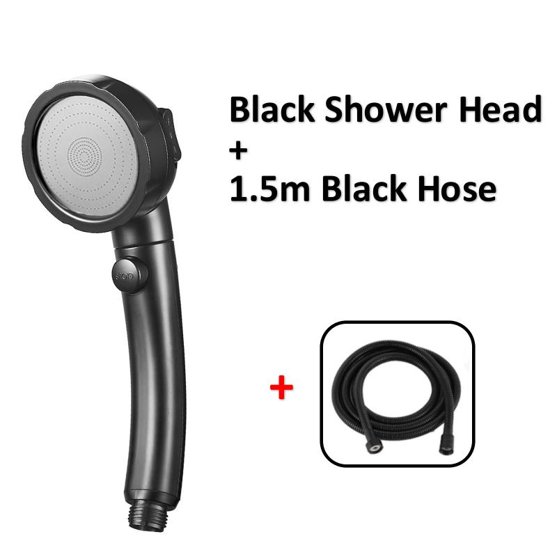 3 Modes Pressurized Shower Head Sliver High Pressure Rainfall  Bathroom Handheld Showerhead Set with Hose and Holder Accessories