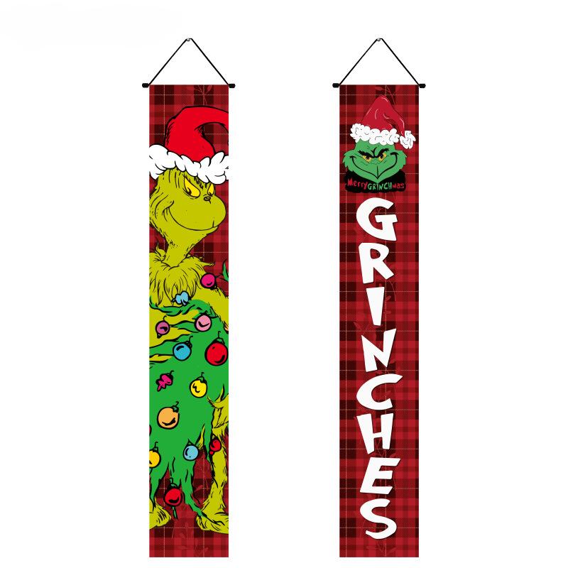 2025 New Year Ivenf Christmas Decoration Banner Hanging Outdoor Courtyard Front Porch Door Sign Set Christmas Home Decorations