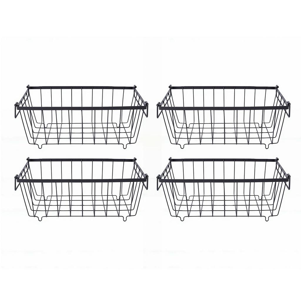 4pcs Freezer Organizer Bins Chest Freezer Storage Baskets with Handles for Sort Frozen Meats Food