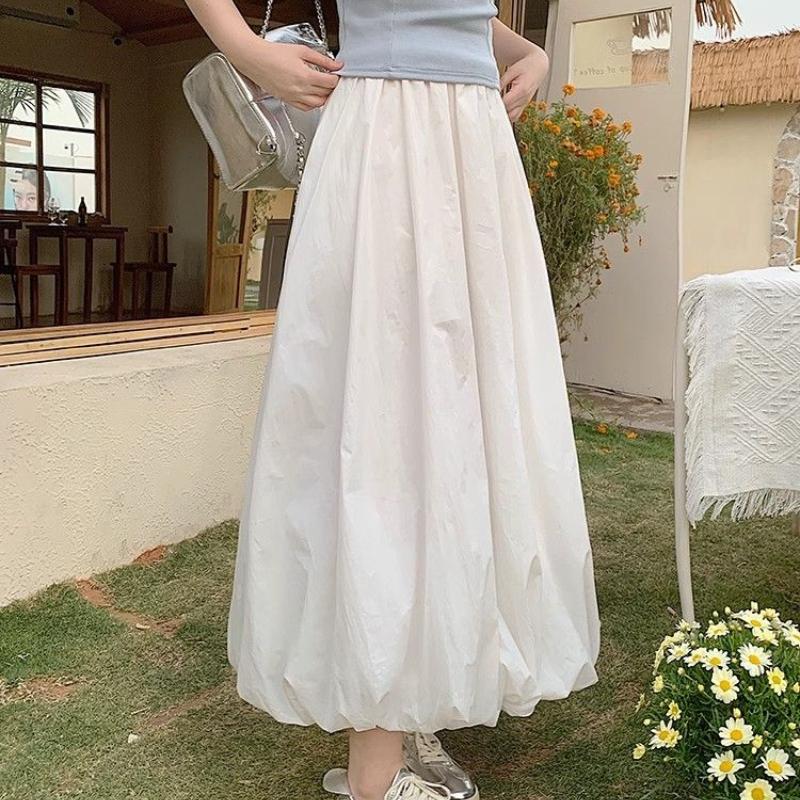 Women's Designer Chiffon High-Waist A-Line Bloom Puffy Skirt - Korean Retro Style for Summer - Versatile Slim-Fit Elegant Look