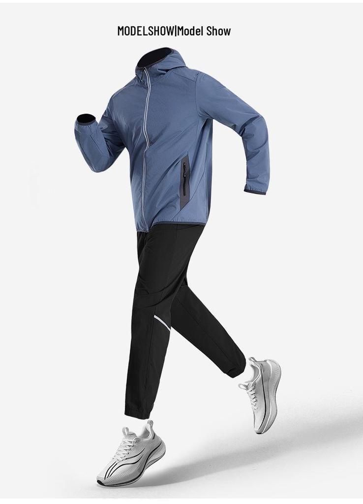 Men's Quick-Dry Running Suit: Spring/Summer Jacket with Printed LOGO for Fitness and Morning Runs