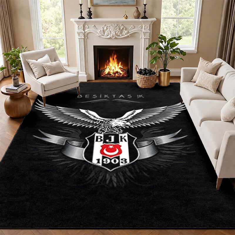 Besiktas JK Carpet Door Mat for Living Room or Bedroom Protective Mat Under Chair Office Decoration Christmas Gift Birthday Present