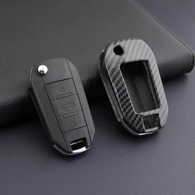 Husă Protectoare din Fibra de Carbon pentru Carcasele Cheilor Citroen C3 Aircross Elysee, 301 și Peugeot 208