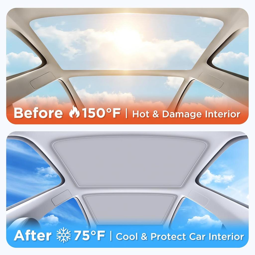 PDJN7 2026 For Tesla Model 3 Highland Sunshade Magnetic Suction Clip Sunroof honeycomb Sunshades Model Y Juniper Skylight Accessory