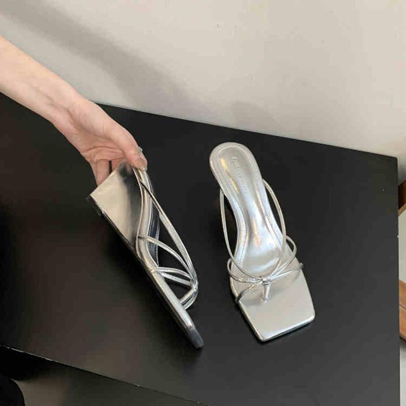 

Летние леопардовые женские модные шлепанцы на танкетке, элегантные дизайнерские слайды для платья, стиль для банкета, вечеринки, сандалии, обувь 35 серебряный