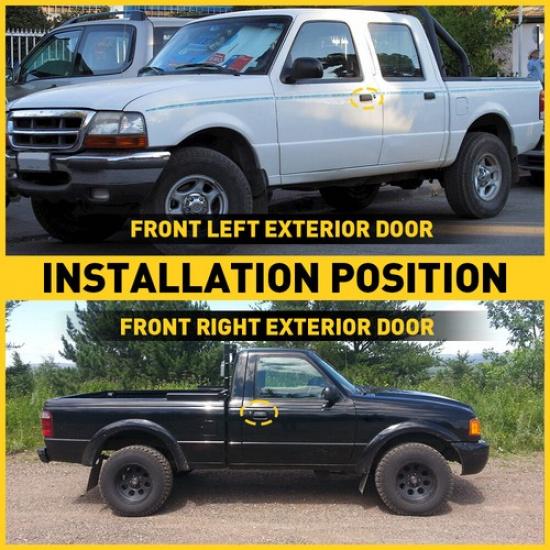 Door Handle Front Driver Or Passenger Side Black RH Smooth LH Fit Ford Ranger