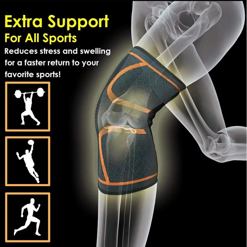 Sell Elastic Breathable Compression Knitted Nylon Sports Knee Protector Guard Support Brace Sleeves For Knee Pain Relief