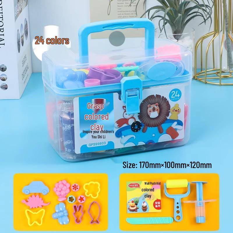 

24-Color Odorless Playdough Mold Tool Set for Kids - Handmade Clay and Plasticine 12 Color Clay