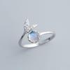 Korean Style Mermaid Tears Moonstone Zircon Ring – Women's Fashionable Inlaid Diamond Design