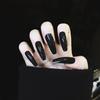 24Pcs French Lemon Yellow Full Cover Coffin False Nails With Glue Seamless Removable Press On Nail Tips For Women