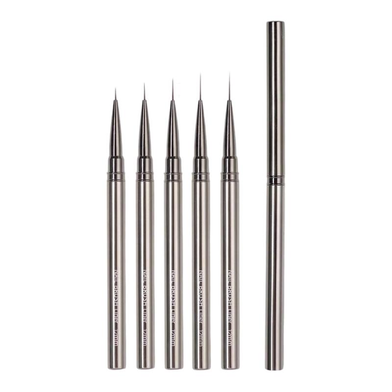 

Salon Liner Nail Brush Collection 5Pcs Mixed Sizes Thin Bristles For Intricate Acrylic Nail Art Handle Brushes 1