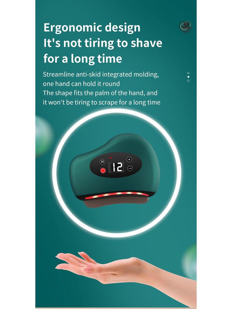 Smart Jade Facial Guasha Tool: Wireless Vibration & Heat Meridian Massager.