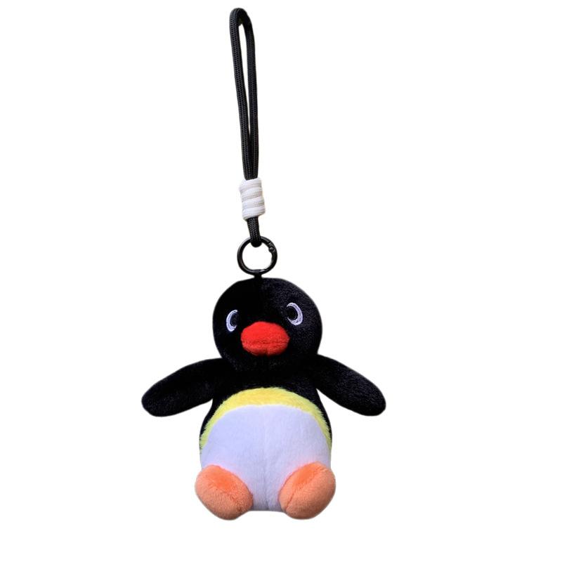 Pingu Cartoon Geanimeerd Personage Serie Schattige Pluche Dierlijke Pop Rugzak Hanger Decoratie Trendy Speelgoed Perifere Verrassingscadeaus black