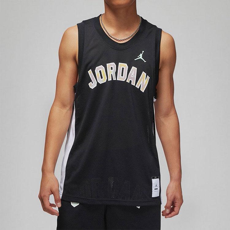 Jordan Sport Letter Print Basketball Vest Men Tops Black DM1875-010