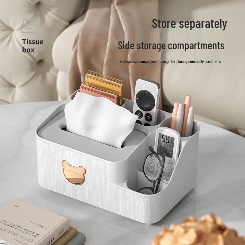 Gold-Plated Bear Tissue Box Cover - Cute, Multifunctional for Living Room or Restaurant