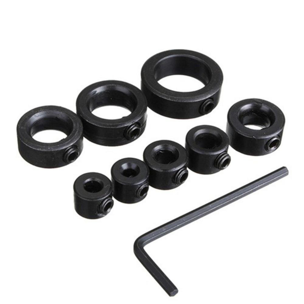 8Pcs New Drill Bit Depth Stopper Set Adjustable Carbon Steel Positioning Collars With Allen Wrench Woodworking Limit Rings