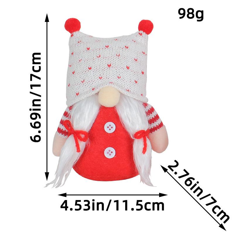 

Рождественская вязаная шапка кукла креативная квадратная шапка безликая кукла украшение старик с белой бородой