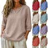 Women's Casual Linen Cotton Tunic Top Loose Fit Color Blouse