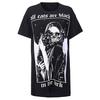 Women Loose Black Tshirts Gothic Grunge Punk Harajuku Skull Peinted T Shirts Long Tops