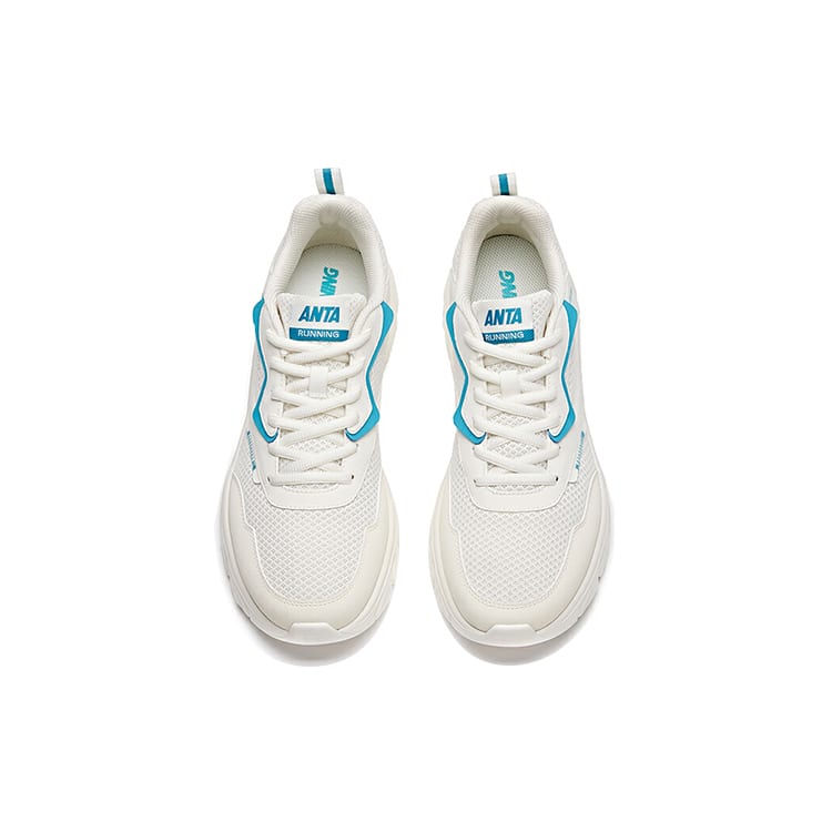 Anta Comfortable Cushioning Slip Resistant Abrasion Resistant Breathable Low top Running Shoes Men's White Blue 912125527-5