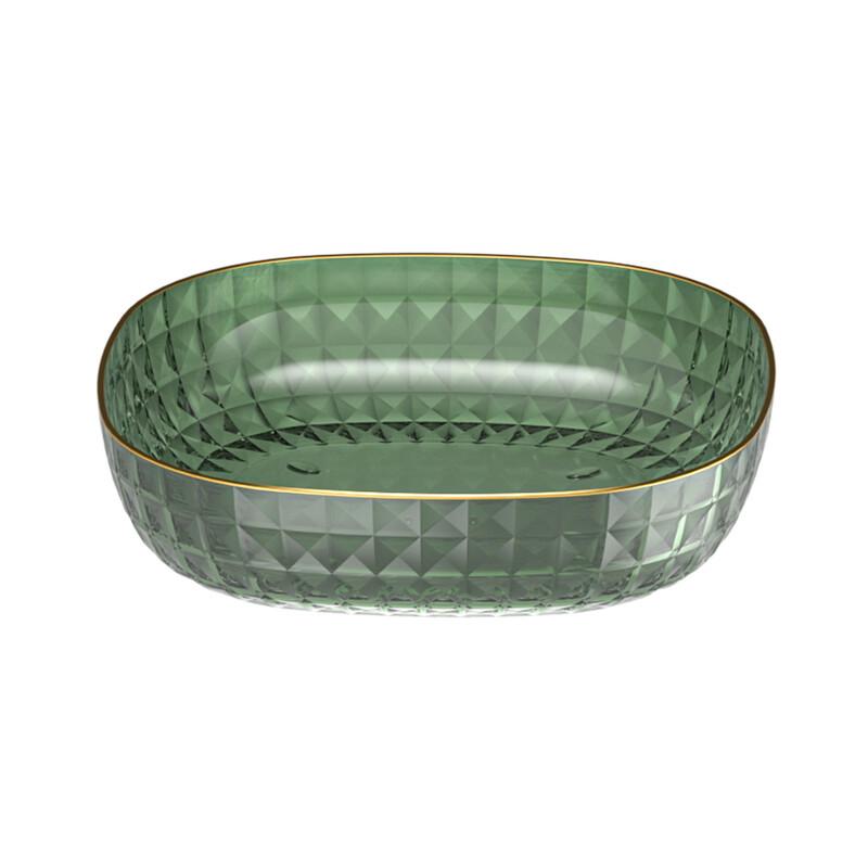 

ZISIZ 24CM Transparent Green Snack Plate