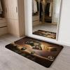 Fashion Spade Floor Mat Washable Absorbent Flannel Door Mat Non-Slip Indoor Floor Carpet