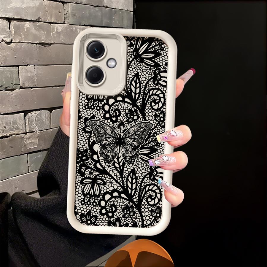 Design Sense Black Lace Phone Cover Case for Xiaomi Redmi Note 14 Pro Plus 12s A1 A2 A3 A4 13C 11s 11 12C Note 13 10 14C 12