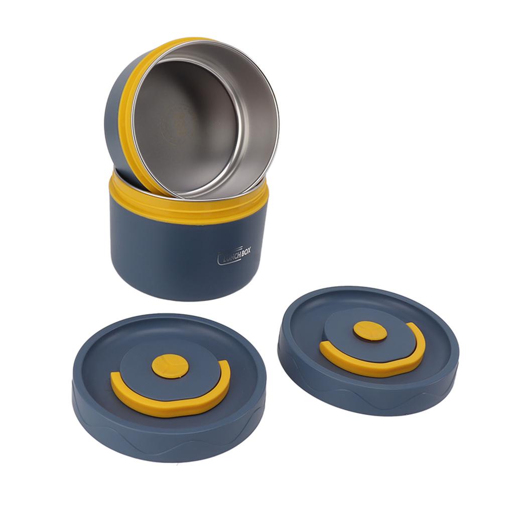 Bento Lunch Box Round with Lid Bag Leakage Proof Stainless Steel Safe Large Capacity Easy Clean Lunch Container for