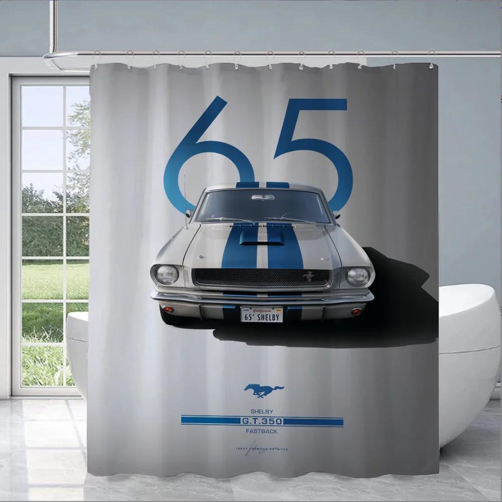 M-Mustang CarS Curtains in the Bathroom Curtain Shower Folding Partition Accessories Bath Bedrooms Houses Rooms Quarto Home Se